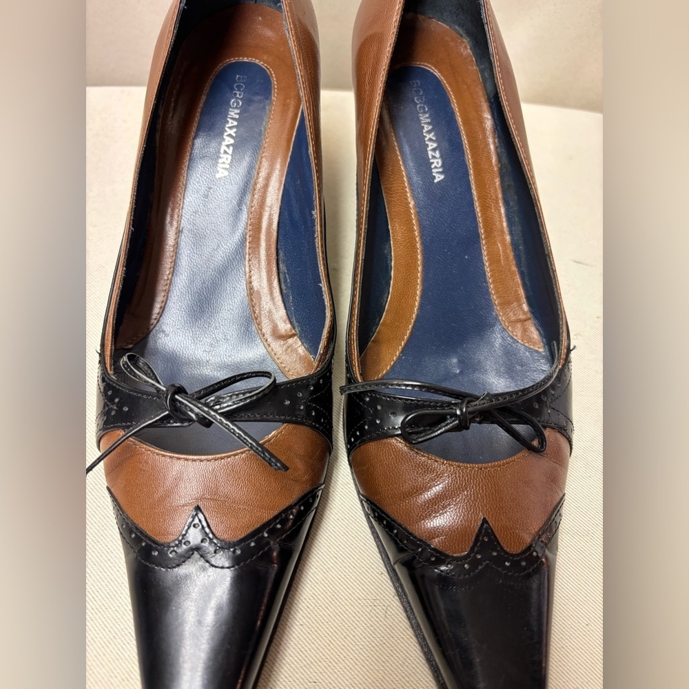 BCBGMaxazria Vintage y2k kitten heels size 10/41 Color Black/Cognac - Picture 3 of 10